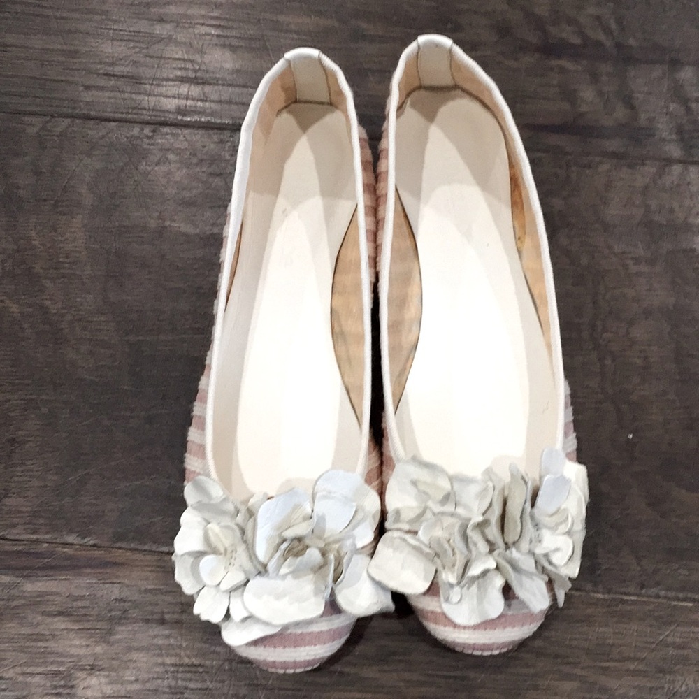 Mauve Pink Seersucker Ballet Flats